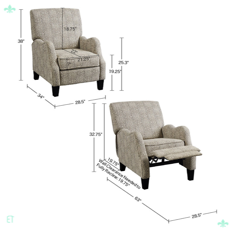 Fauteuil inclinable par pression
