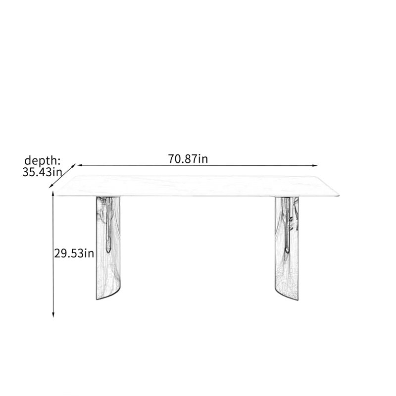 Damico, H 29,53 po x L 70,87 po x l 35,43 po