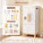 Kids Wooden Pretend Play Refrigerator with Realistic Ice Dispenser & Storage Space