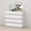 Commode 8 tiroirs pour chambre à coucher, commode blanche sans poignée, commode moderne 8 tiroirs avec rangement large-1439459269