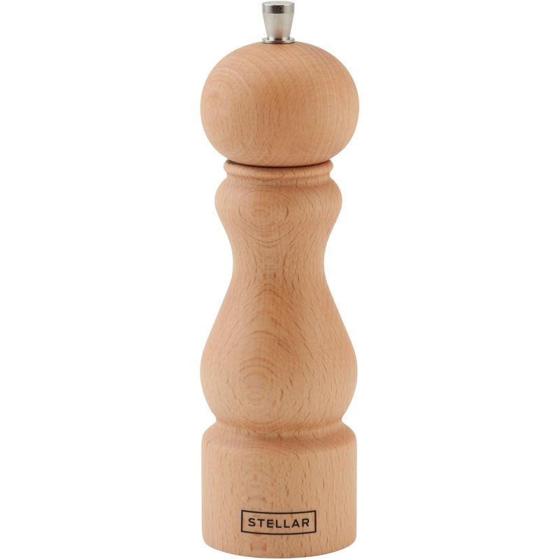 Brand Stellar Kitchen Wood No Power Source Required / Manual Salt Mill, 18cm, Beige