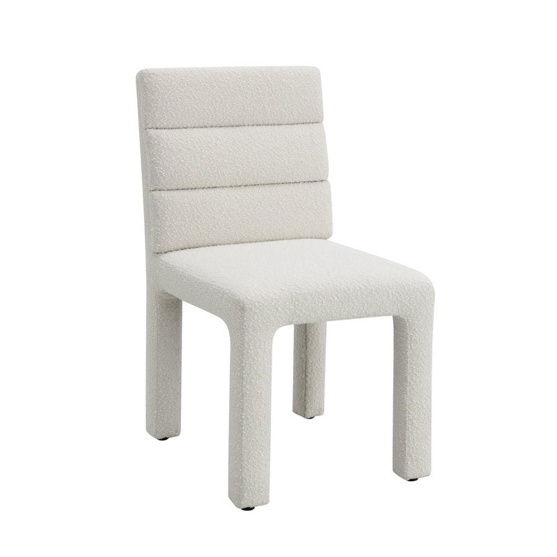 Chaise d'appoint beige Boucle (2 pièces) - Base en plastique à hauteur de 20 po, paquet de 18,9 po, charge maximale de 220 lb (deux), rembourrage en mousse de 32,3 po de largeur, capacité de poids