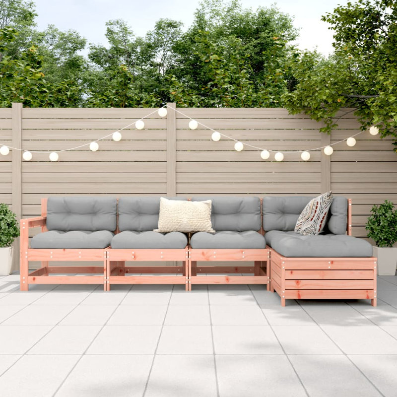 21-2 Wicker 4 - Person Garden Lounge Set, Natural Douglas