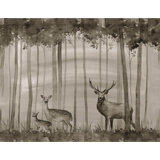 Deer Family In Trees Painting by Sara Brown