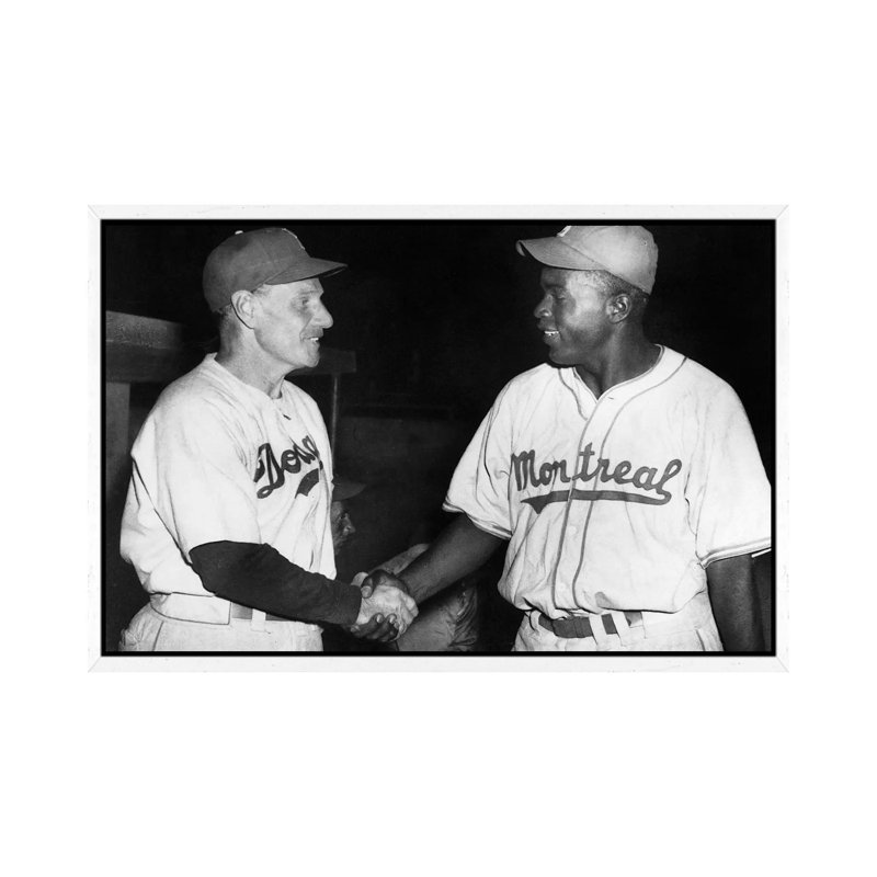 Jackie Robinson (1919-1972) - Print on Canvas, White Framed, 66.04 cm H x 45.72 cm W