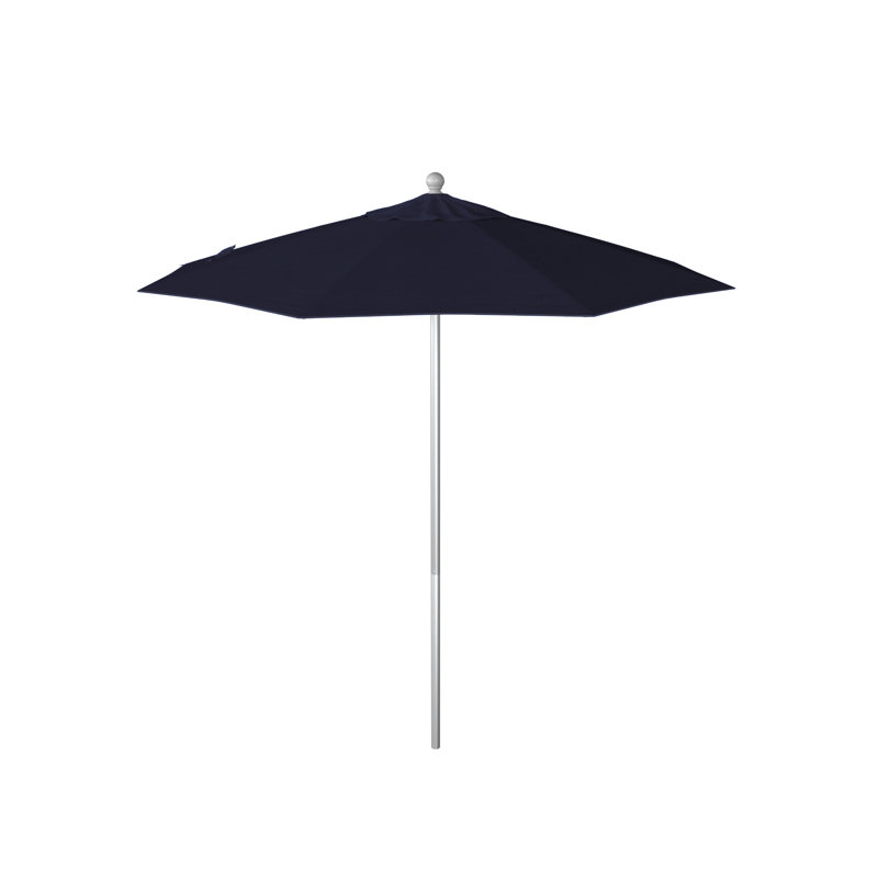 Parasol de marché 90 po Sunbrella, Toile bleu marine Sunbrella®, Argent anodisé