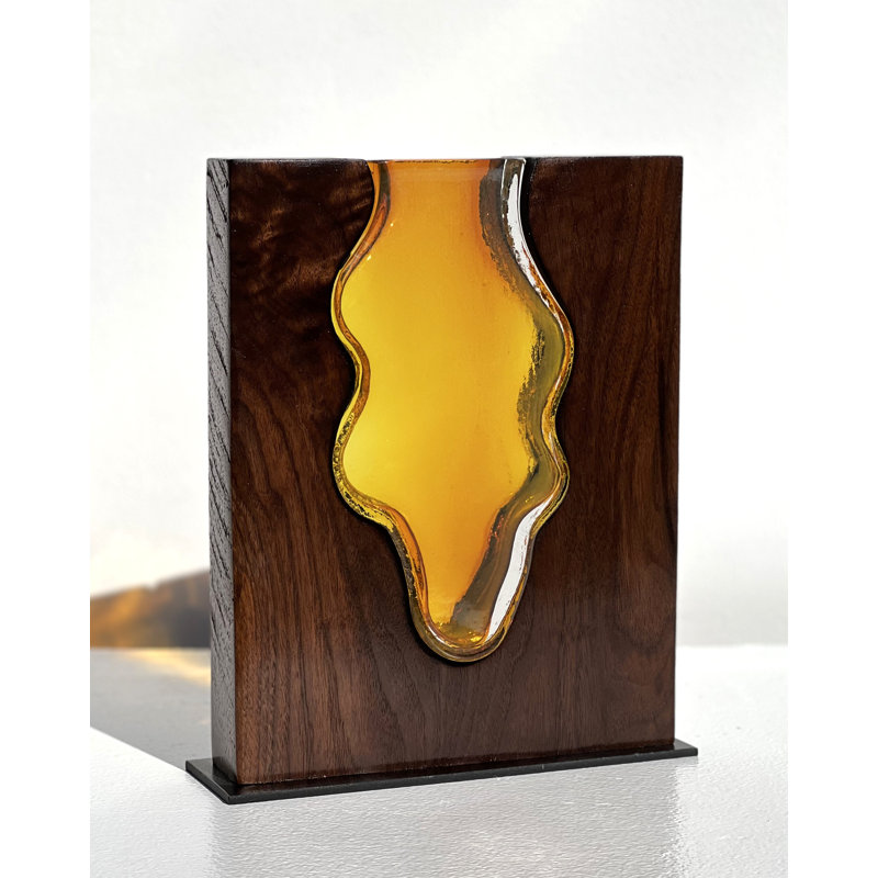 Vase de table en bois fait à la main