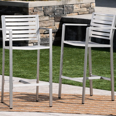 Outdoor 29.50" , 2 In Silver - Rust Aluminum, For Bbq Entertainment Silver, Aluminum Frame & Beverage Cooler Storage