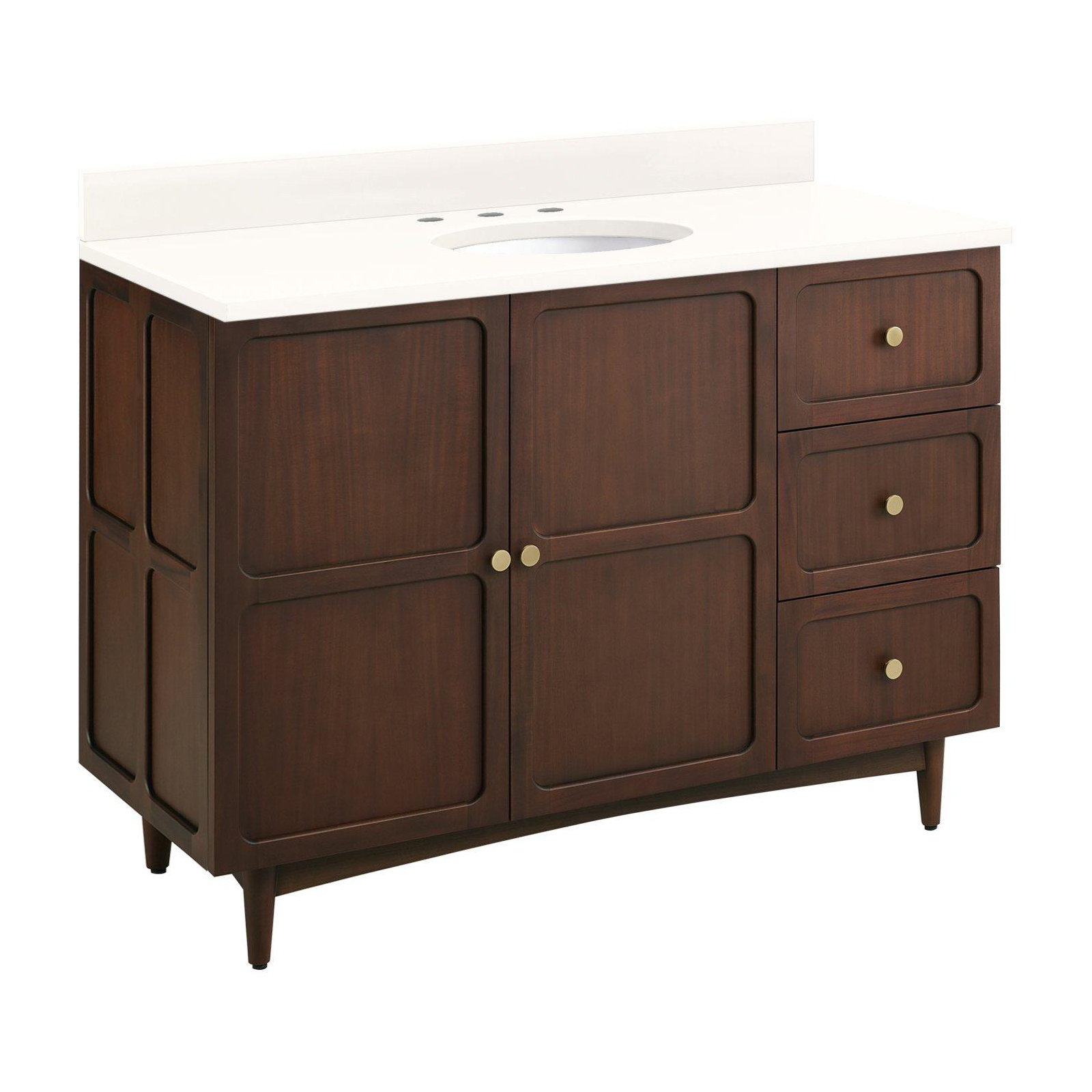 Delavan 48" Single Bathroom Vanity, Arctic White Quartz