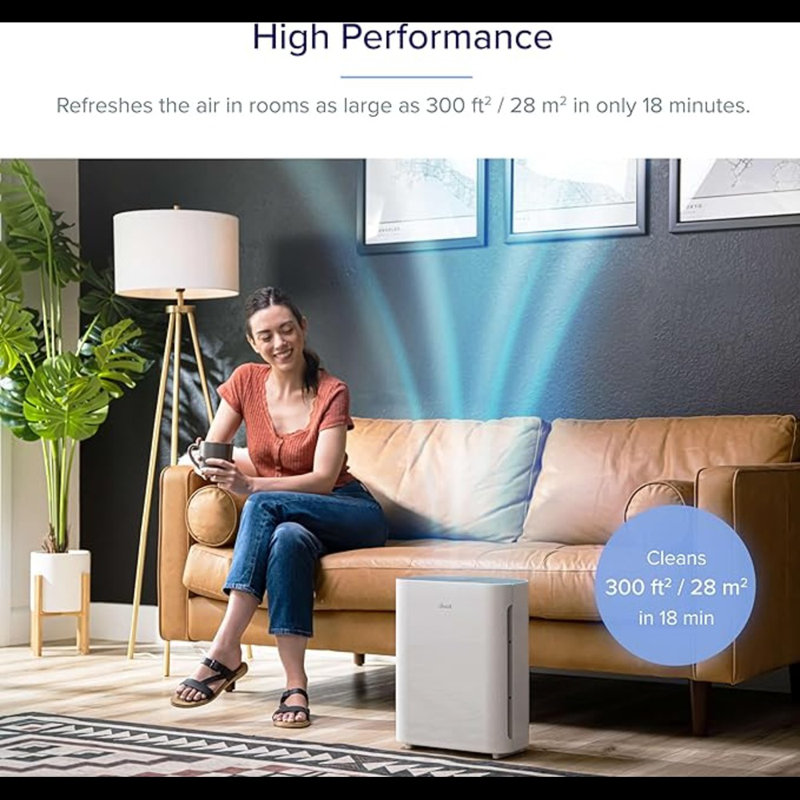 White Compact Air Purifier with Washable Filter
