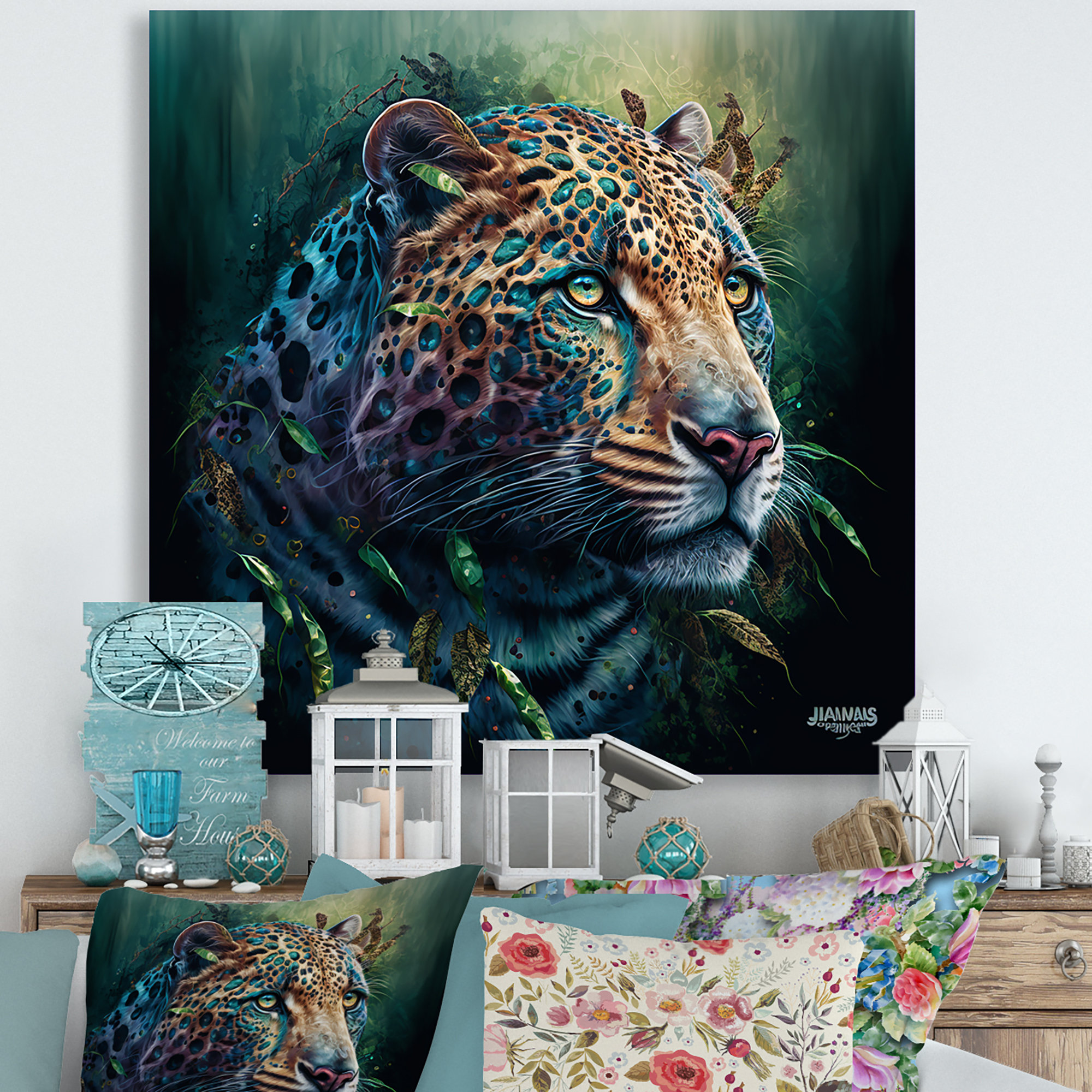 Bungalow Rose Jungle Leopard In The Wild On Metal Print Wayfair