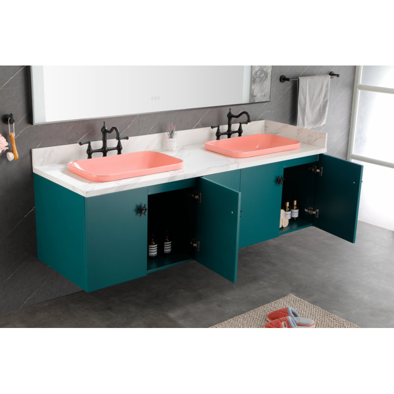 Wenty 14.5'' Chrome Rectangular Bathroom Sink