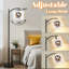 Lampe sur pied à arc avec abat-jour réglable Ballon de soccer brisant le sol fissuré 3D impact Lampe sur pied tons de gris blanc 3 températures de couleur Lampe à mât haut avec interrupteur au pied pour la chambre à coucher