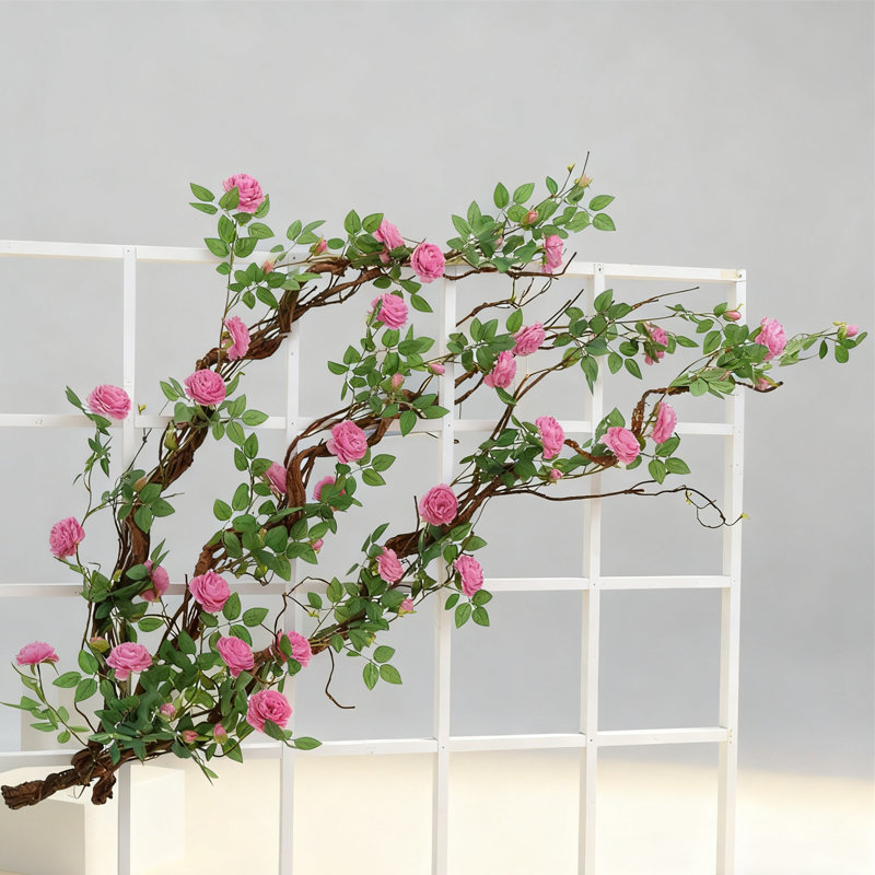 Branche de cerisier artificiel de 63 pouces, fausse vigne en rotin pour décoration murale, mariage et décoration de jardin