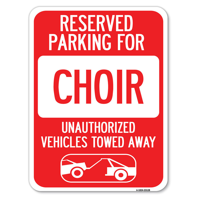 Stationnement réservé pour les véhicules non autorisés de la chorale remorqués (avec graphique de remorquage) / 23128