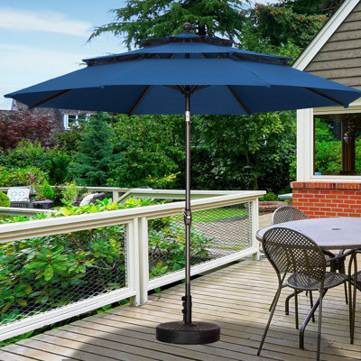 Parasol de marché à 3 niveaux 10 pi avec base