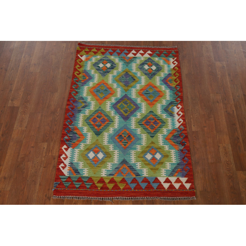 Tapis oriental en laine South Western Kilim 3 x 4
