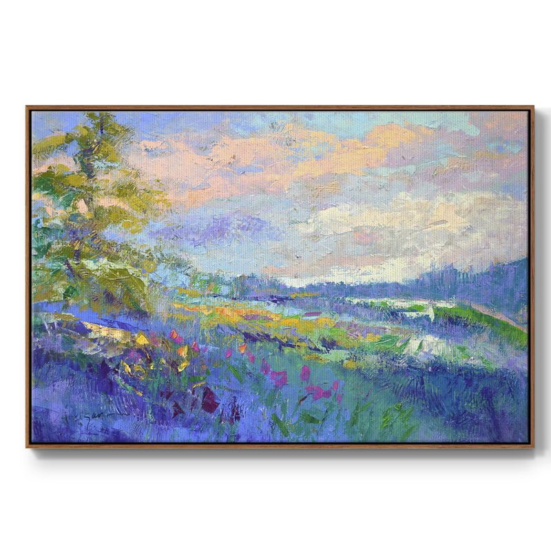 «On a Happy Day», reproduction d'art sur toile, H 27 po x l 41 po x P 2 po, Noyer