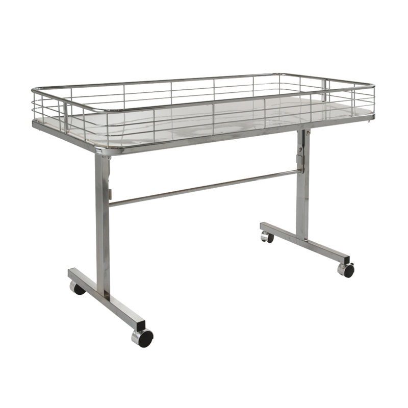 Table de rangement en métal, Chrome