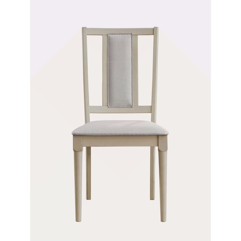 Ensemble de 2 chaises d'appoint en lin beige et finition naturelle