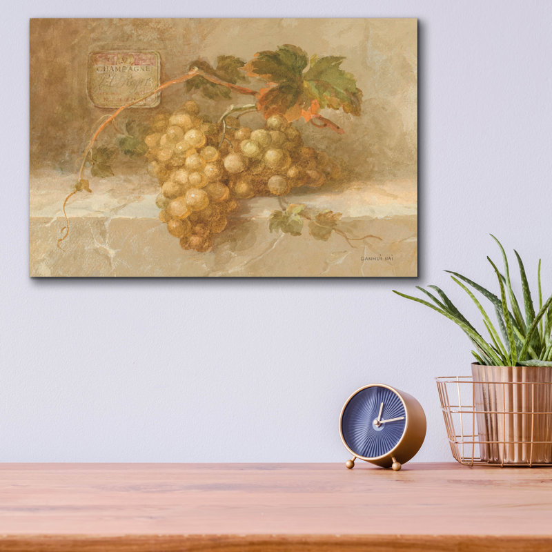 «Champagne Grapes» par Danhui Nai, art mural en verre acrylique, H 12 po x l 16 po x P 0,13 po