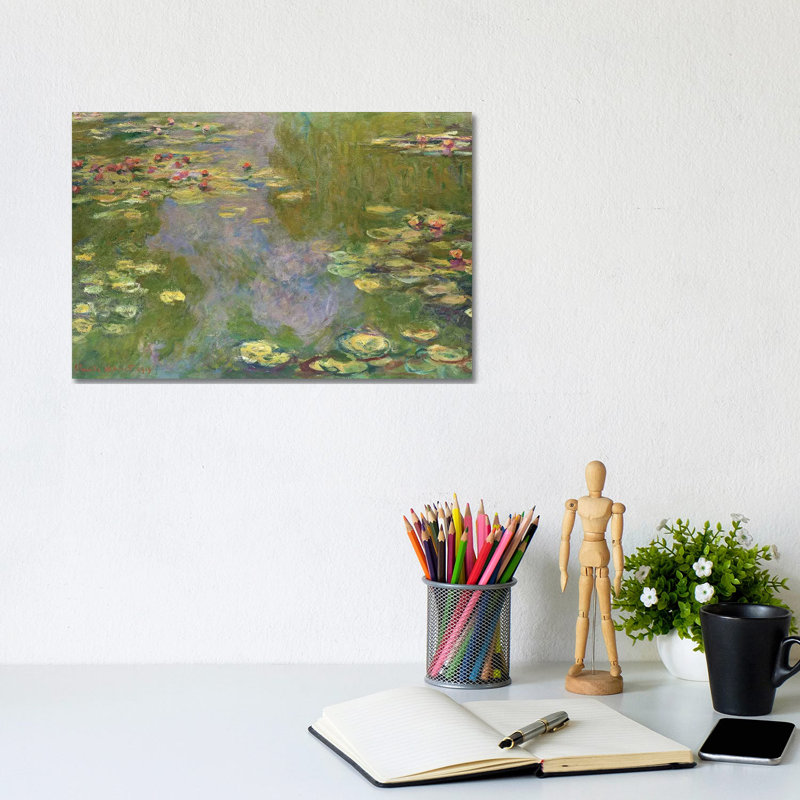 Water Lilies, 1919 by Claude Monet - Wrapped Canvas Painting, 20.32 cm H x 30.48 cm W