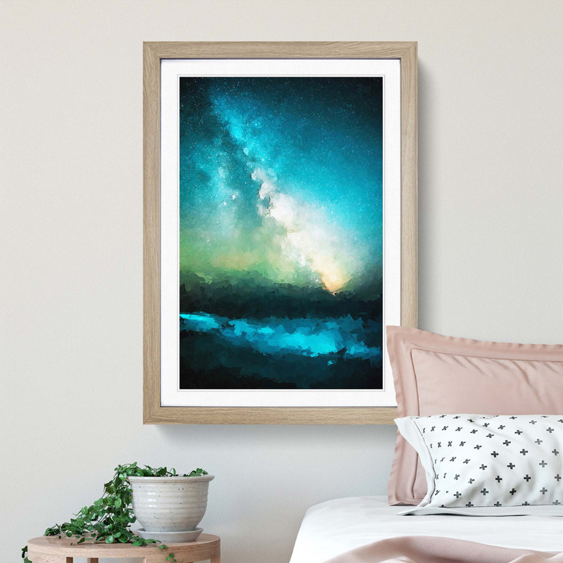 Stars Above Hawaii - Picture Frame Graphic Art Print, Oak Framed, 87cm H x 62cm W x 2cm D