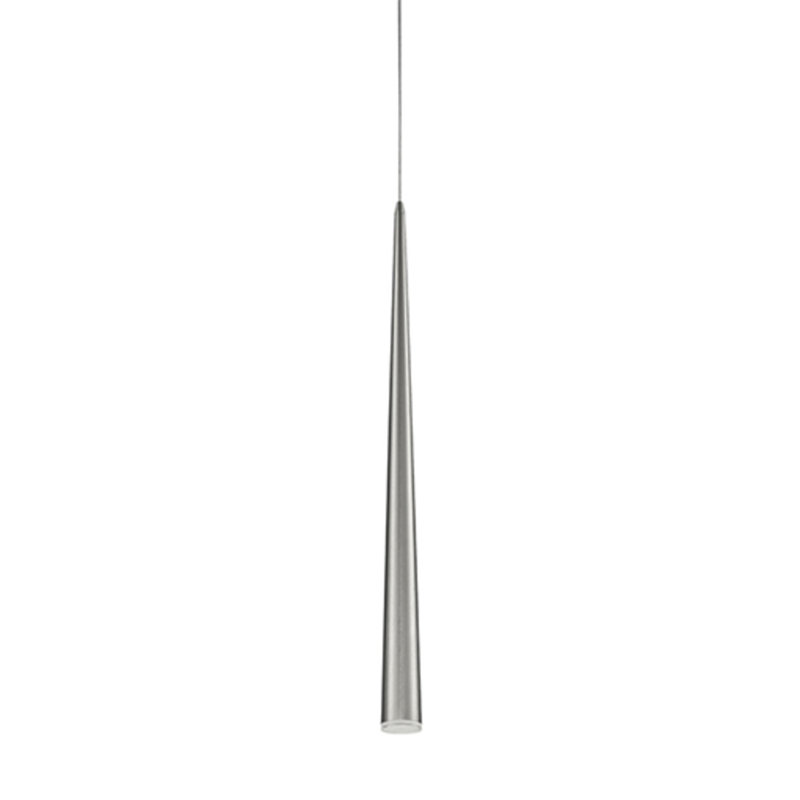 Mina 1 - Light LED Pendant, Brushed Nickel, Brushed Nickel, 36" H x 4.75" W x 4.75" D