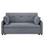 Canapé-lit convertible en lin gris de 69 po Ravenna avec ports USB, prises de courant, poches, coussins, capitonnage