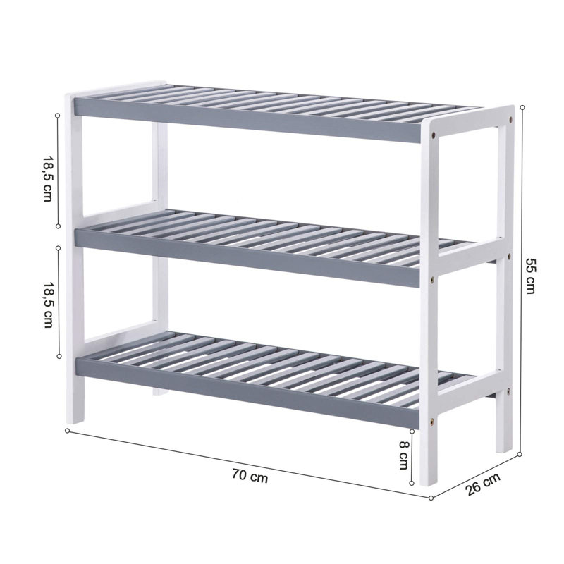 Shoe Rack, Grey/White