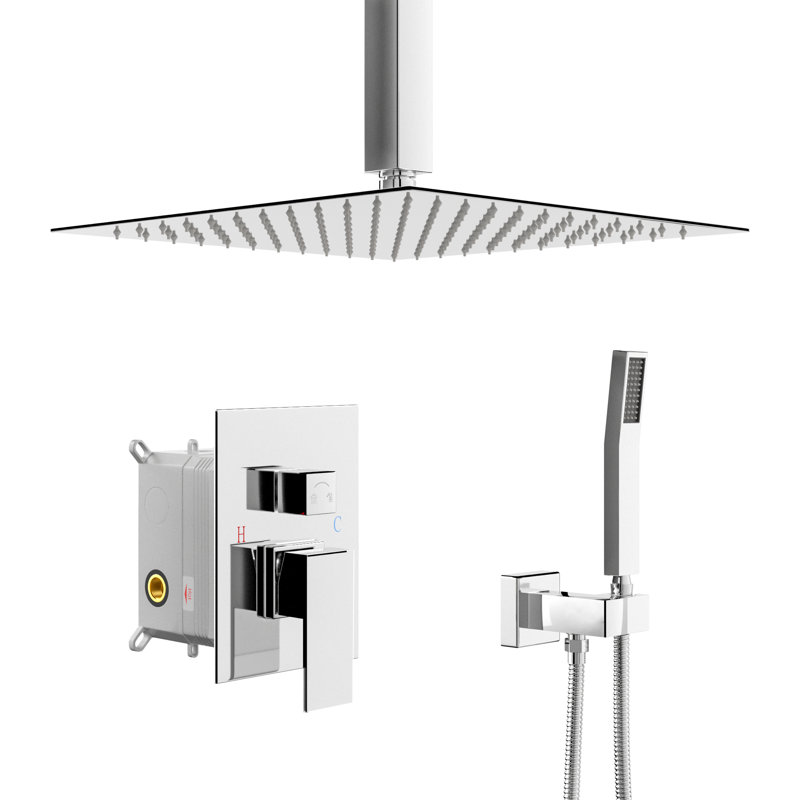 Pressure-Balanced Complete Shower System with Rough in-Valve, Chrome