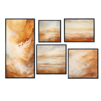 Ensemble de salon beige avec 5 nuages horizontaux Sandy Clouds Horizon I