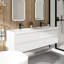 Meuble-lavabo mural double 72 po avec plateau en marbre de culture Kimie-651957426