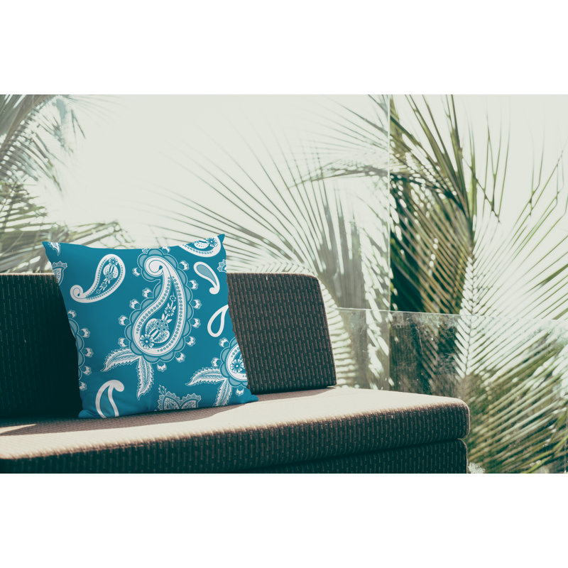 Housse et insert de coussin décoratif en polyester, L 15 po x H 15 po, Turquoise