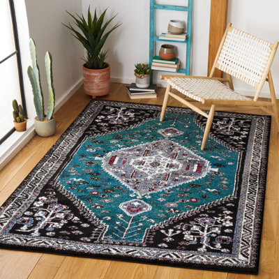 Tapis oriental vert / noir