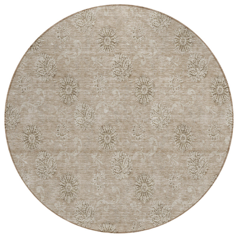 Tapis d'entrée antidérapant Leis, Rond 8 pi
