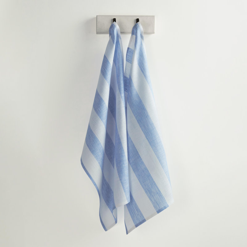 Cabana Kitchen Towel, Sky Blue and White