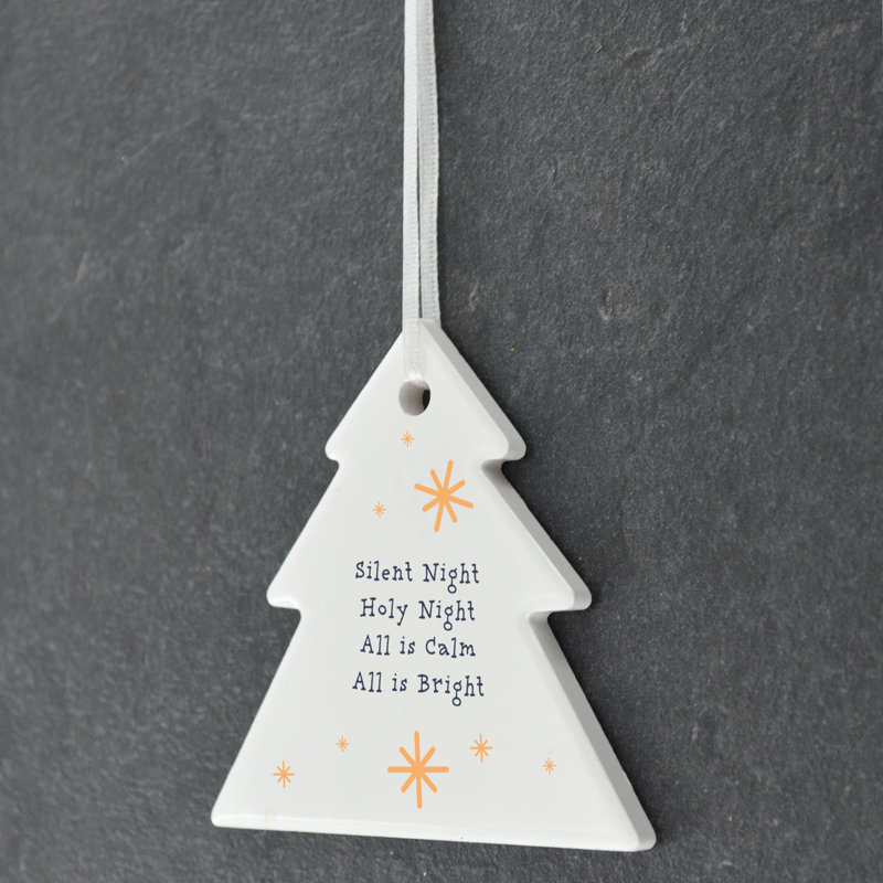 Carley Silent Night Tree Shaped Ceramic Ornament