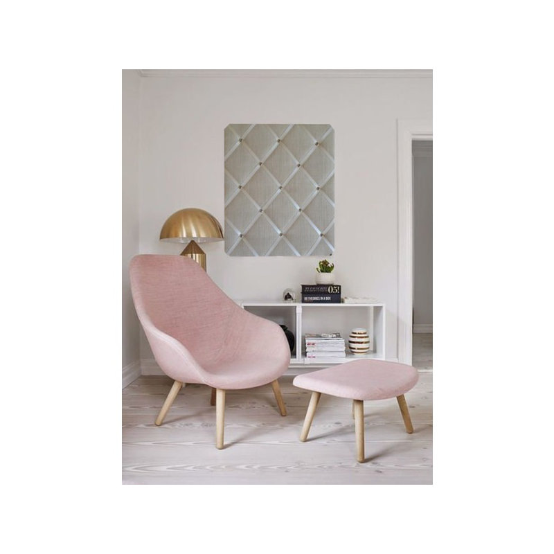 Fabric Covered, 60cm H x 48cm W, Ivory/Chrome
