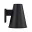 1-Light Outdoor Night Sky Friendly Cone Wall Lantern in Black with Painted White Interior-107178919