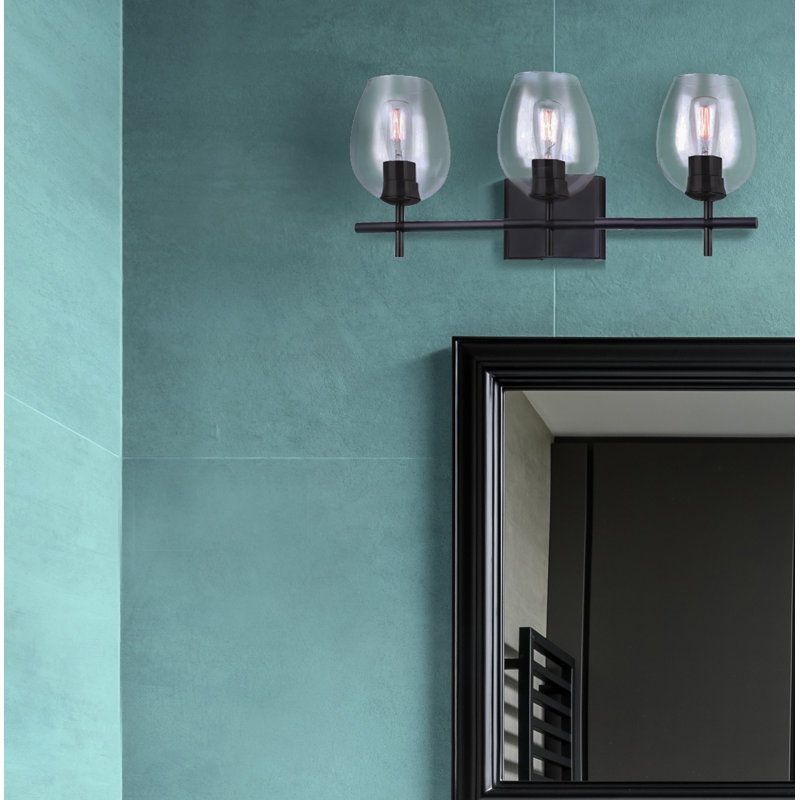 3 - Light Dimmable Vanity Light, Black