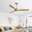 Ventilateur de plafond extérieur 60 po sans lumière 3 pales en bois massif avec télécommande pour moteur à courant continu