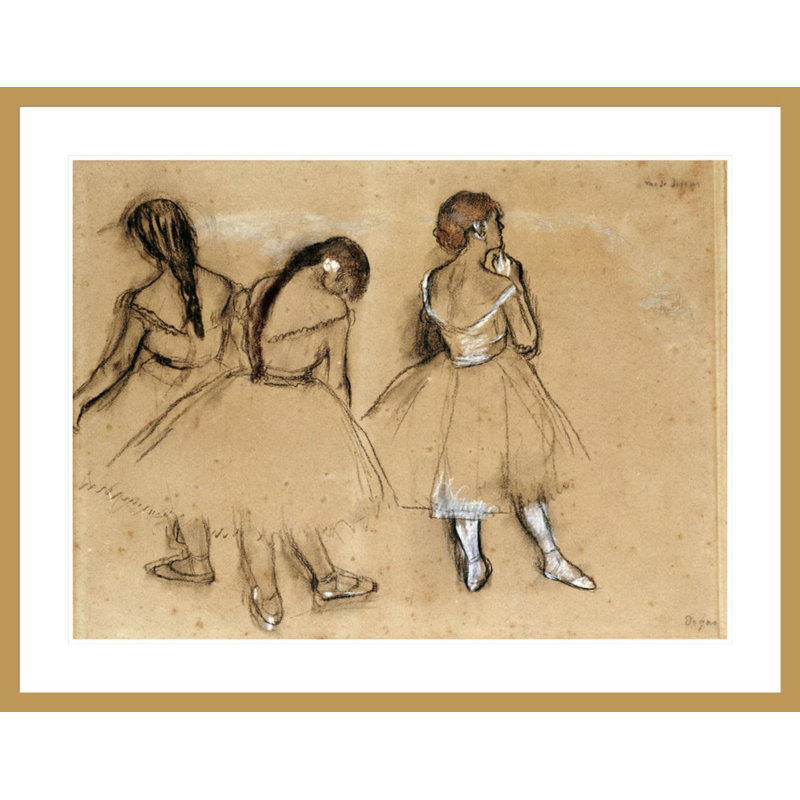 «Three Dancers» par Edgar Degas, impression giclée encadrée, H 32,39 po x l 41,5 po