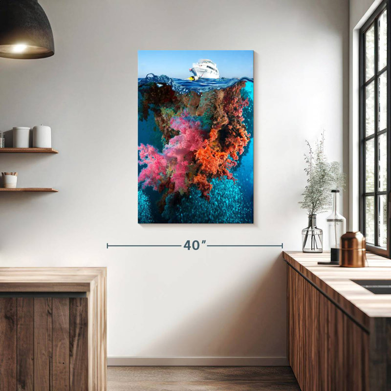 Aletra Yacht Over Rocky Reef, 39" H x 26" W