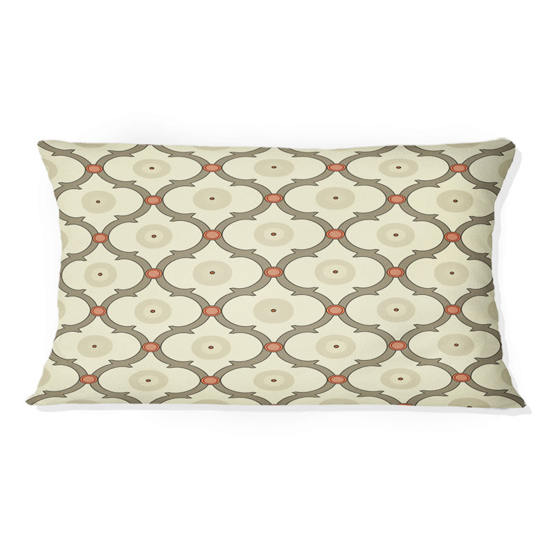 Treillis beige moderne brun - coussin lombaire moderne