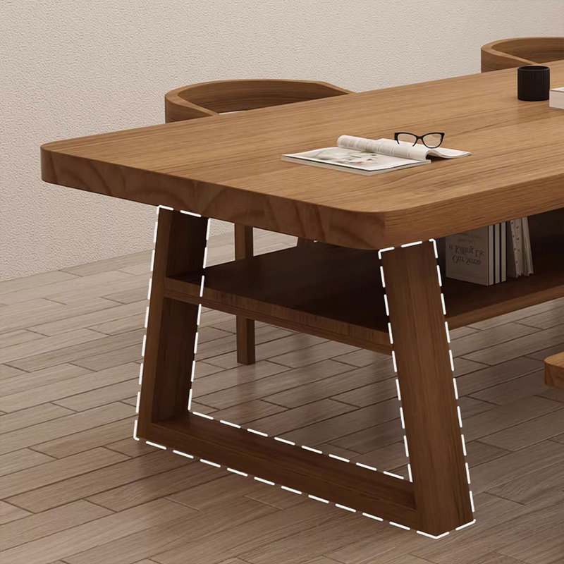Bureau rectangulaire en bois massif noyer, H 29,53 po x l 78,74 po x P 31,5 po