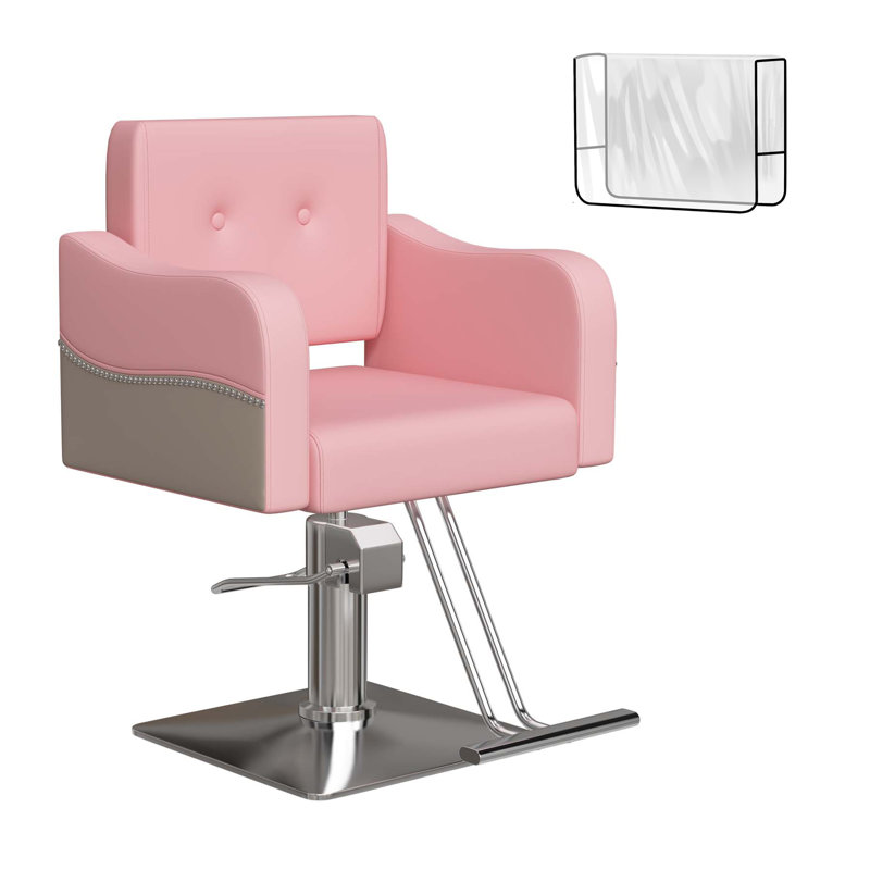 Salon Chair,barber Chair For Hair Stylist,height Adjustable Stylist Chairs With Pu Leather,360°swivel Hair Salon Chairs For Beauty Shop,spa Center,barber Shop (pink)