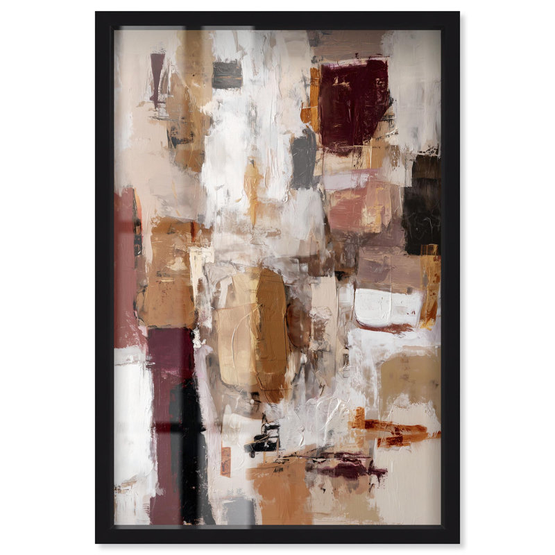 Décoration abstraite abstraite Harmony I Shadowbox Print par Art Remedy, cadre noir, 24 x 36, H 37 po x l 25 po, Cadre noir