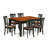 5 Piece Dinette Set Includes a Rectangle Dining Room Table with Butterfly Leaf and 4 Faux Leather Dining Chairs, Black & Cherry-134034273-123097643-123097645