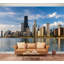 Papier peint adhésif autocollant amovible Chicago Skyline-129575997